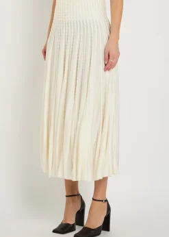 Textured knit midi skirt
