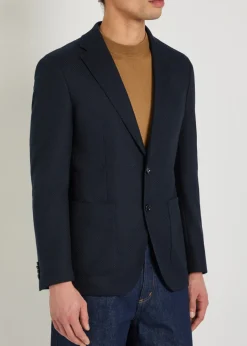 Textured layered cotton-blend blazer