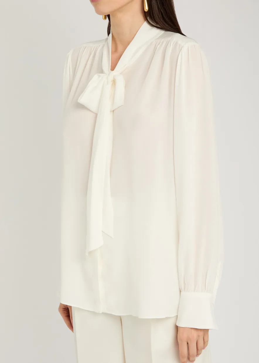 Thayer neck tie georgette blouse