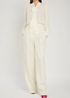 Thayer neck tie georgette blouse