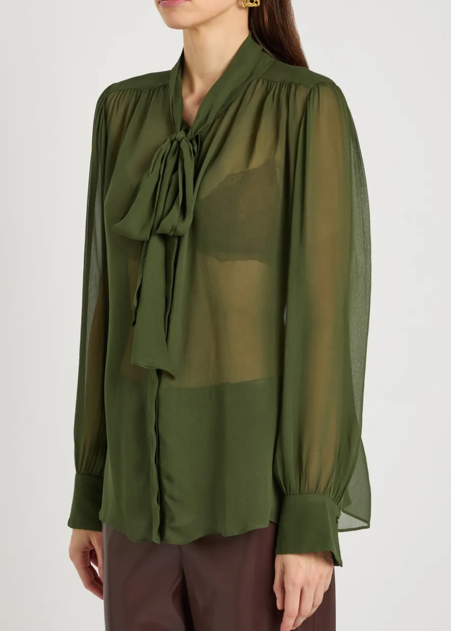 Thayer tie neck georgette blouse