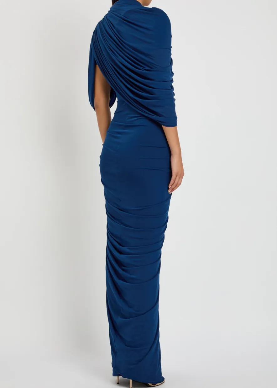 The Beth draped stretch-tulle gown