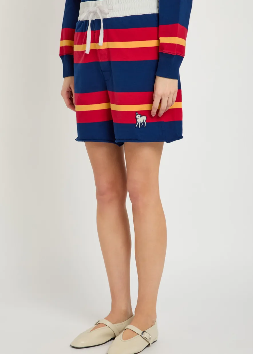 The Breather striped cotton shorts
