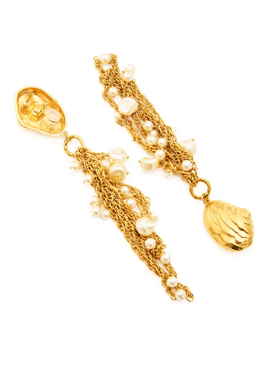 The Chloé Shells embellished drop earrings