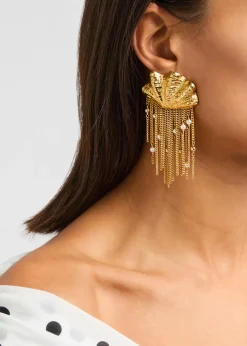 The Chloé Shells fringed drop earrings