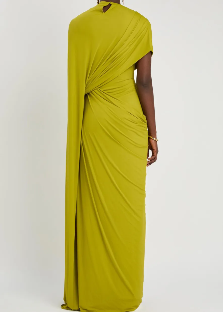 The Daphne draped stretch-jersey gown
