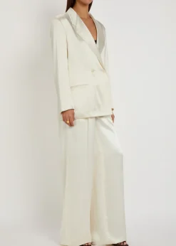 The Elsa wide-leg satin trousers