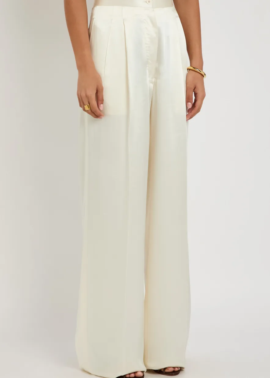 The Elsa wide-leg satin trousers