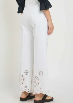 The Eyelet Flare embroidered flared-leg jeans