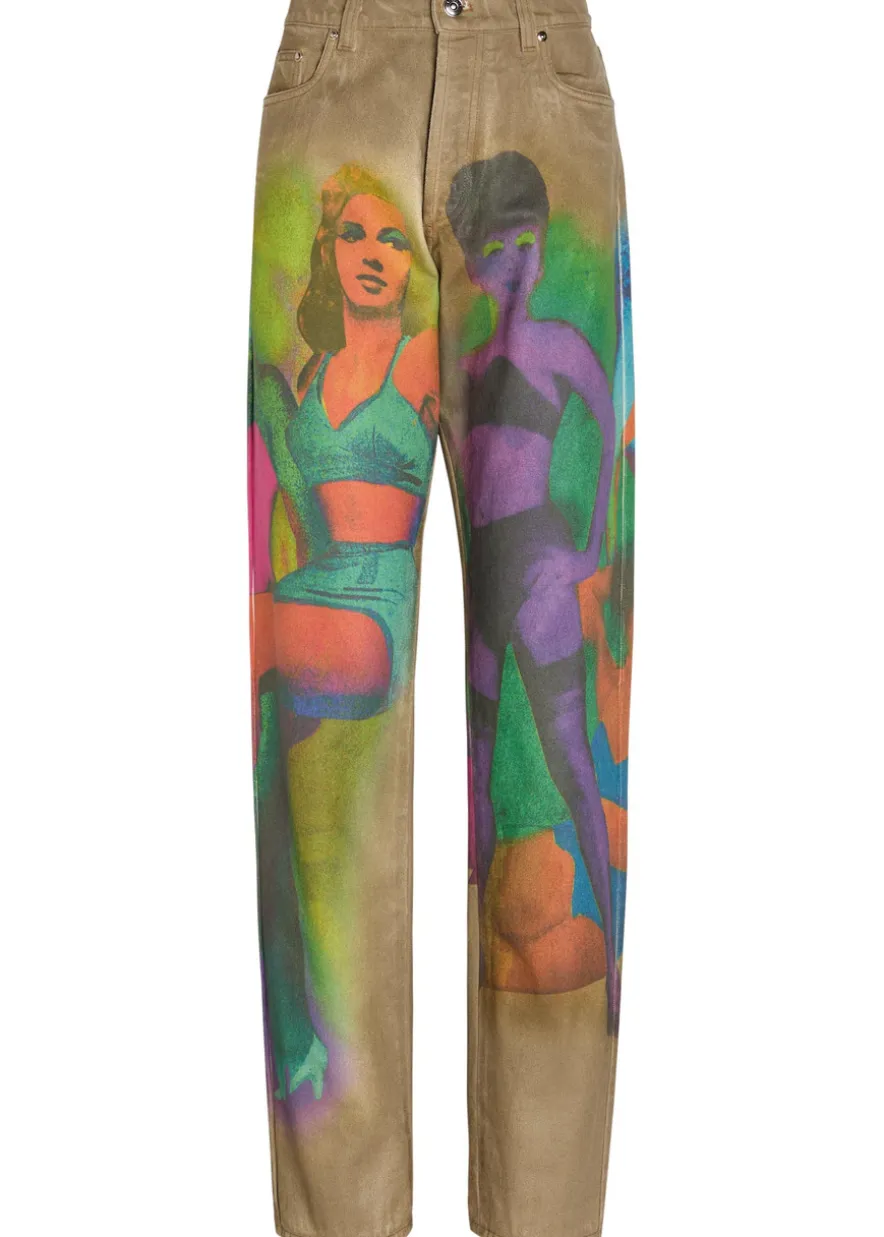 The Femmes printed straight-leg jeans