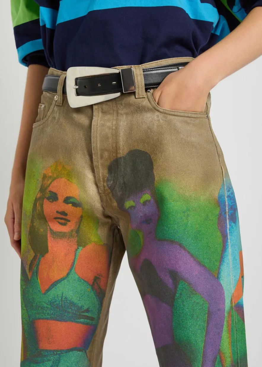 The Femmes printed straight-leg jeans