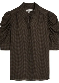 The Houndstooth Gillian silk top