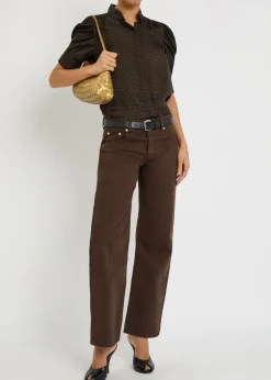 The Houndstooth Gillian silk top