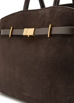 The Hudson midi grained leather top handle bag
