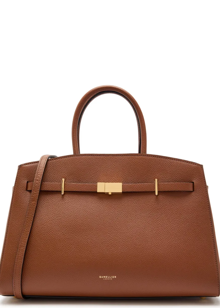 The Hudson midi grained leather top handle bag