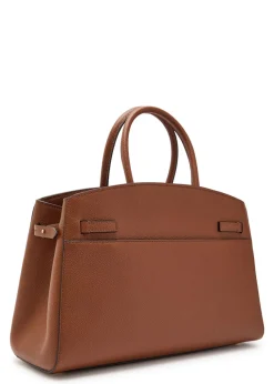 The Hudson midi grained leather top handle bag