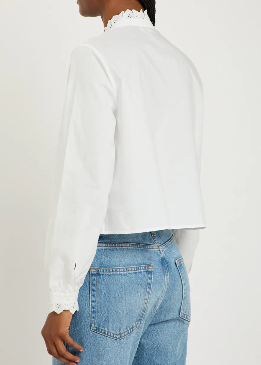 The Keepsake broderie anglaise cotton-poplin blouse