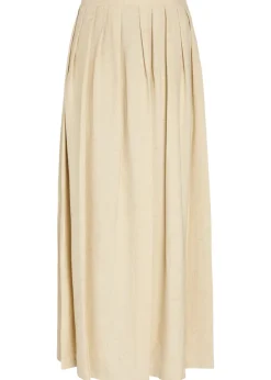 The Lea pleated woven maxi skirt