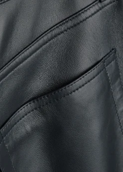 The Leather Neat barrel-leg leather trousers