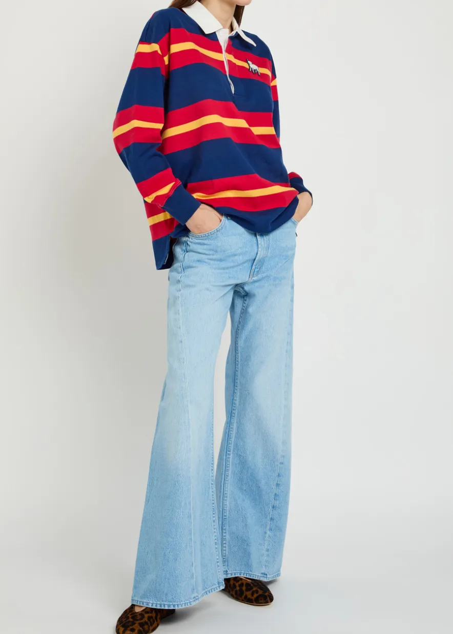 The Lemon Twist wide-leg denim jeans