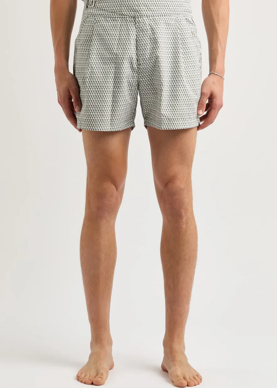 The London printed shell swim shorts