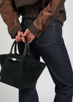 The Midi New York grained leather tote bag