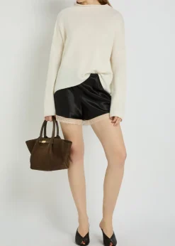 The Midi New York suede tote bag