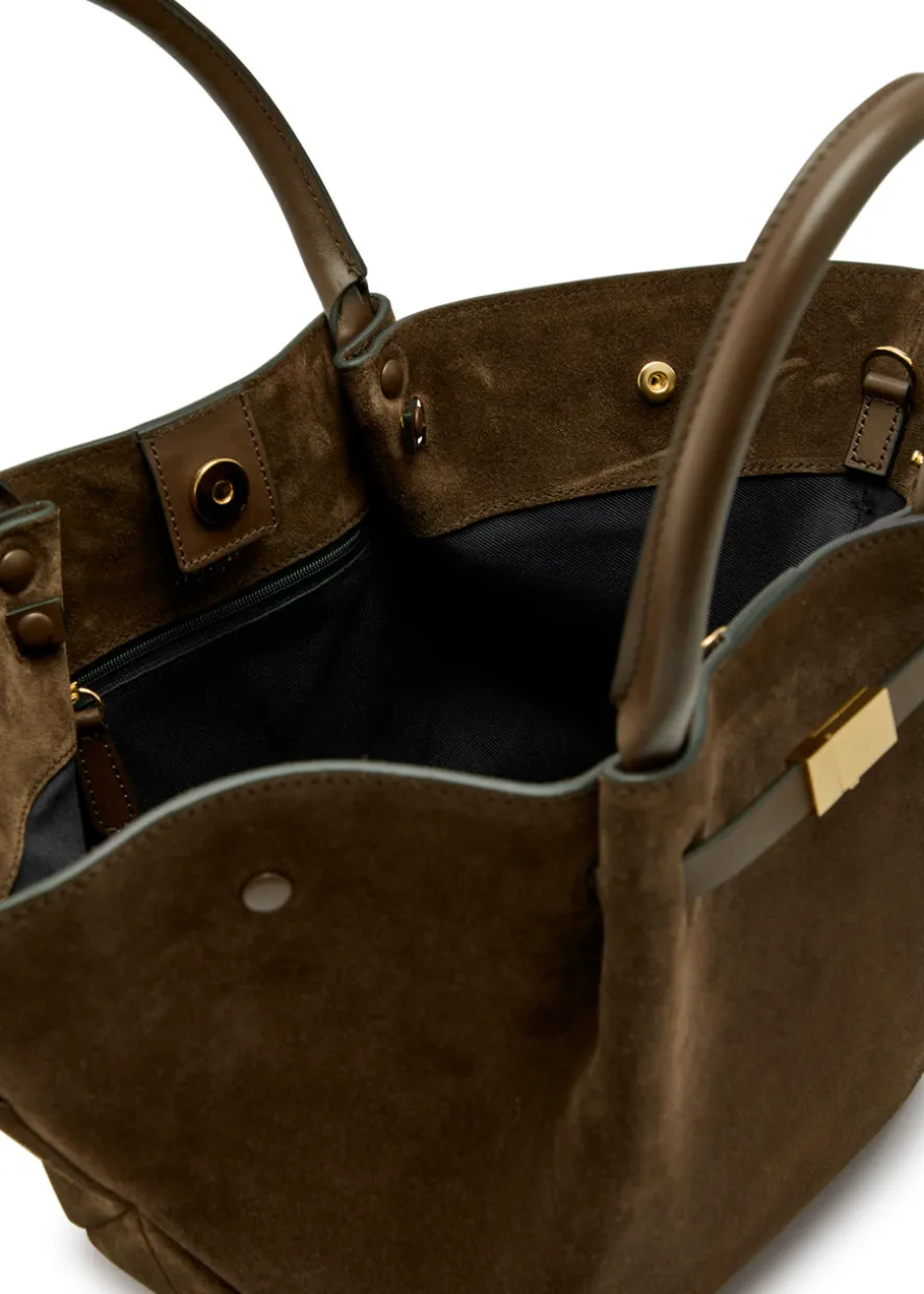 The Midi New York suede tote bag