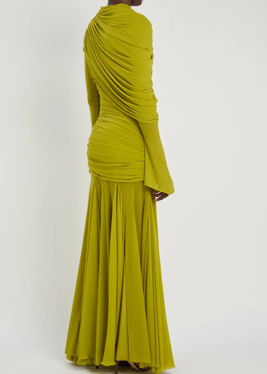 The Oakland draped stretch-tulle gown
