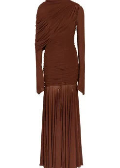 The Oakland draped stretch-tulle gown