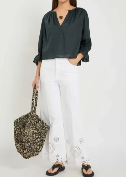 The Poet gathered cotton blouse