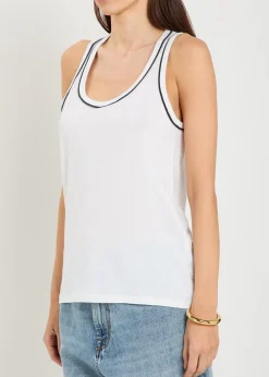The Ringer pipe-trim cotton tank top