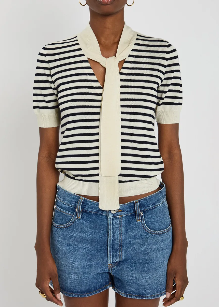 The Sailor Tie striped cotton-blend cardigan