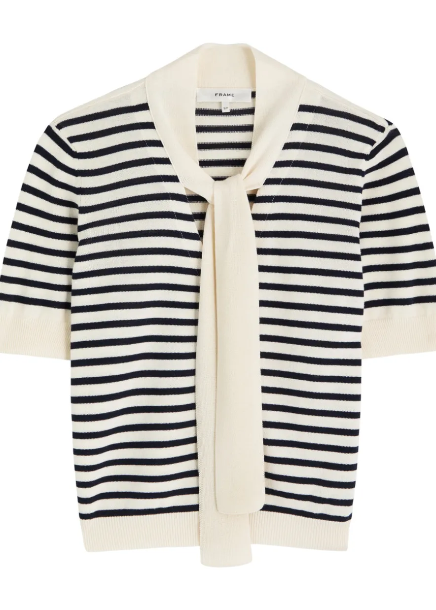 The Sailor Tie striped cotton-blend cardigan