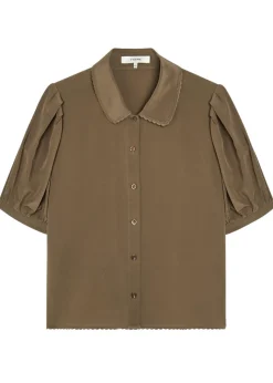 The Silk Prim cropped silk-chiffon blouse