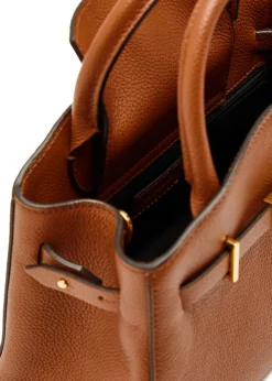 The Small Hudson grained leather top handle bag