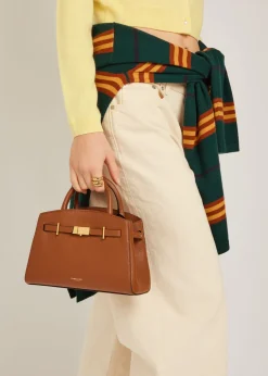 The Small Hudson grained leather top handle bag