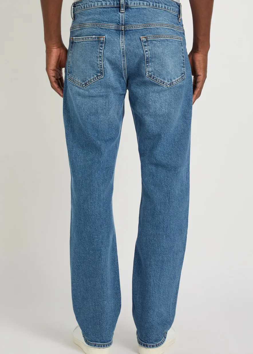 The Straight-leg stretch-denim jeans