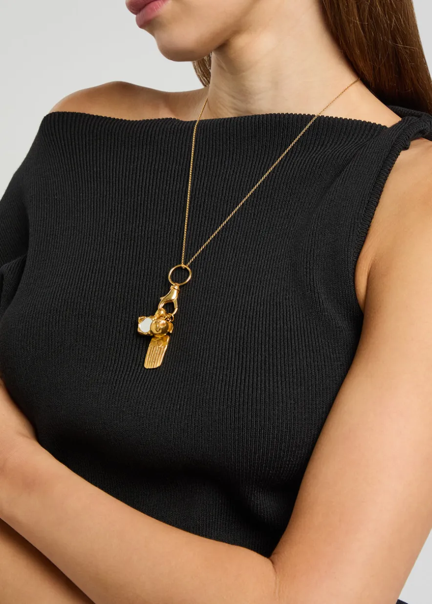The Vanity Trio 24kt gold-plated pendant