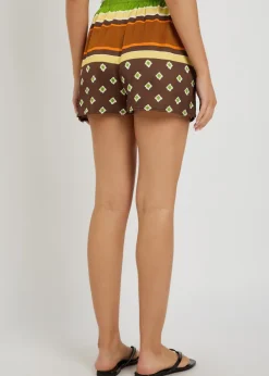 Tia patterned satin shorts