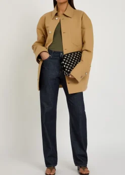 Tiberio suede-trimmed cotton jacket