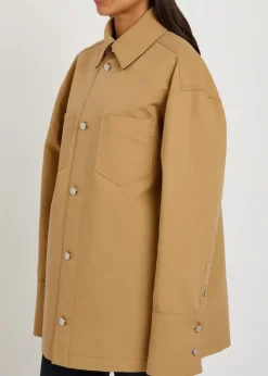 Tiberio suede-trimmed cotton jacket