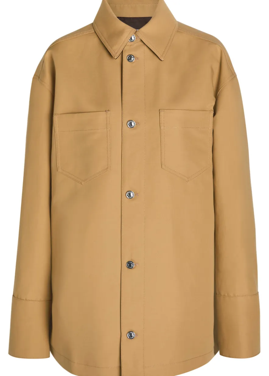Tiberio suede-trimmed cotton jacket
