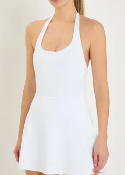 Tiebreak Halter stretch-jersey mini tennis dress