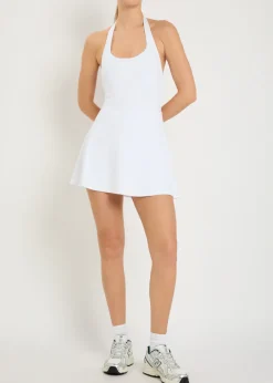 Tiebreak Halter stretch-jersey mini tennis dress