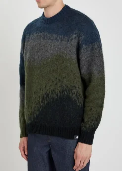 Tinley striped jacquard brushed-knit jumper