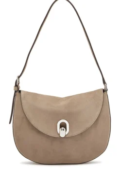 Tondo small suede shoulder bag