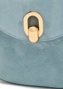 Tondo small suede shoulder bag