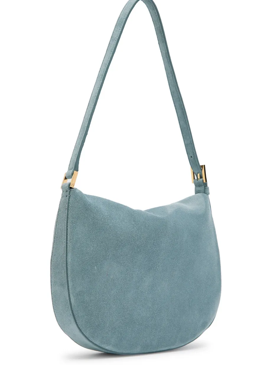 Tondo small suede shoulder bag