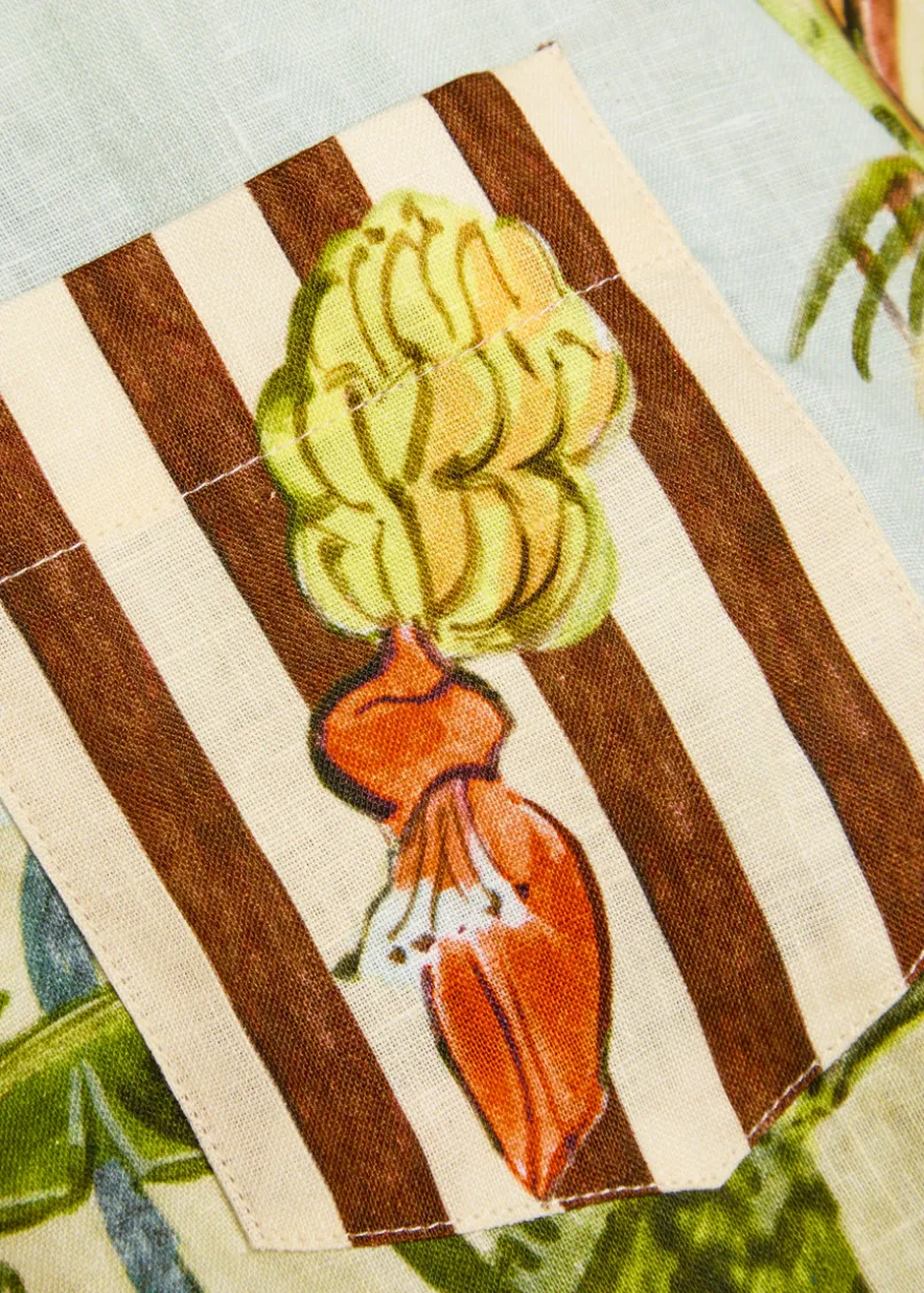 Toucan Tanga printed linen shirt